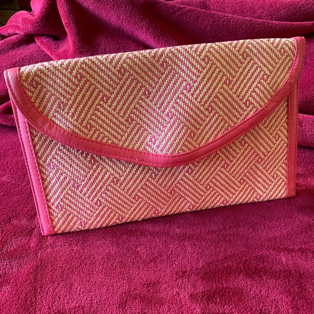 H&M Divided straw woven envelope style clutch bag